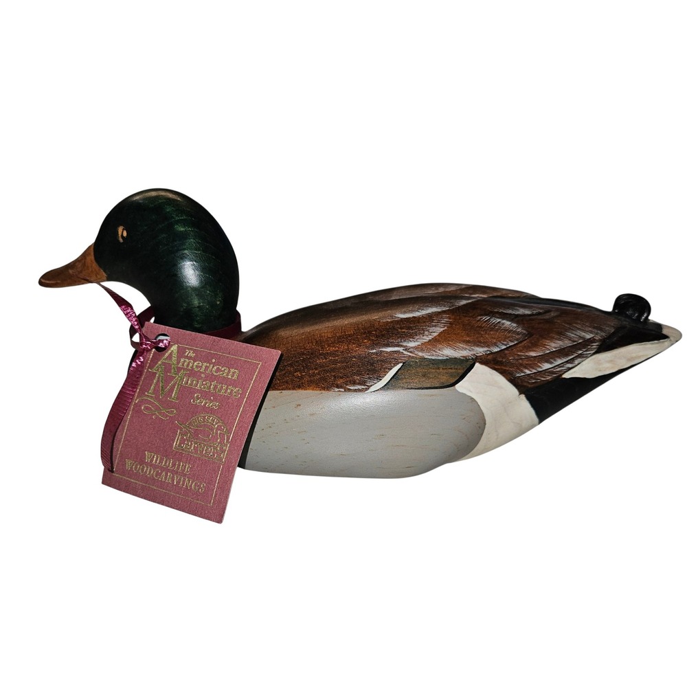Big Sky Carvers American Miniature Series Mallard Duck Wood Decoy Signed Montana